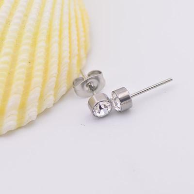 China Fashion Women Cutter 316l Ladies Crystal Stainless Steel Stud Earrings For Jewelry for sale