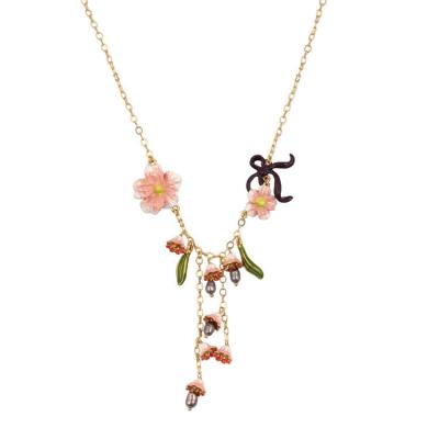 China Flower Shape CLASSIC Rose Enamel Necklace Adjustable Jewelry Necklace for sale