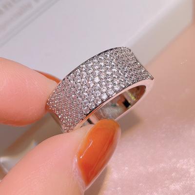 China Factory Wholesale High Quality Luxury Diamond Rings CLASSIC Silver Ring Diamond Rings for sale