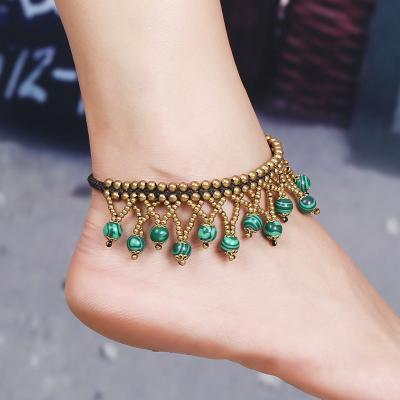 China CLASSIC Bohemia style color stone knit anklet chain foot beach trend accessory moral vintage gift for women anklet for sale