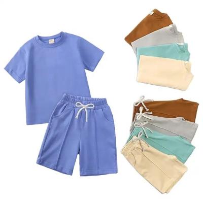 China Anti-wrinkle Ms-33 kids tales summer boys casual girl fashion custom clothing set wholesale blanks children clothes for sale