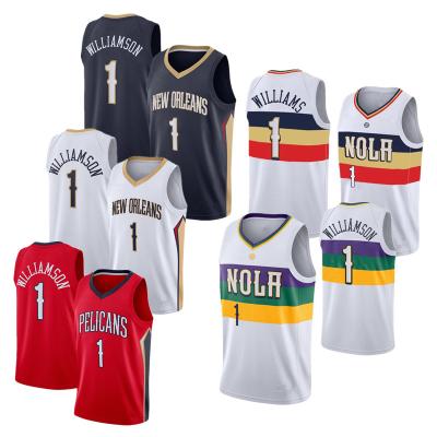 China American Pelican QUICK DRY #1 Zion Williamson Zion Williamson Basketball Jersey New Jersey Basketball Tank Top for sale