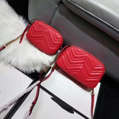 China High-end luxury women's fashion cowhide bag camera bag GENUINE LEATHER wild chain bag for sale