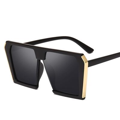 China 2021New fashion sunglasses big frame square slimming retro European sunglasses women and American personalized men's sunglasses for sale