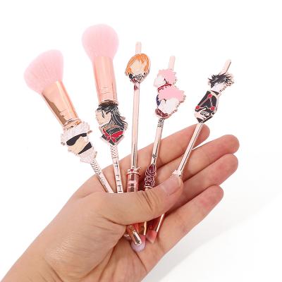 China 2022 New Comic Style Anime Gift Jujutsu Kaisen Fushiguro Megumi Gojo Satoru Rose Gold Makeup Brush for sale