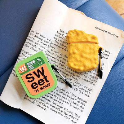 China Fanshion Designers 3D Chicken Sauce Silicone Earphone Sweet Sour Case For AirPods 1 2 For AirPods Pro Earphone Cover Device for sale