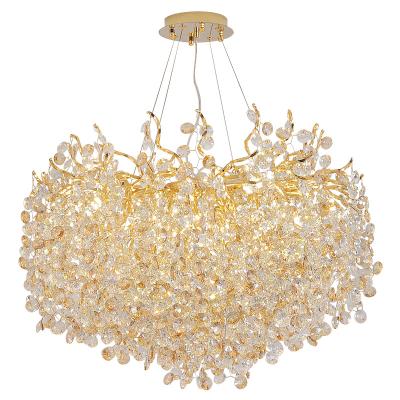 China Modern Villa Crystal Chandelier Round Dining Lamp for Living Room for sale