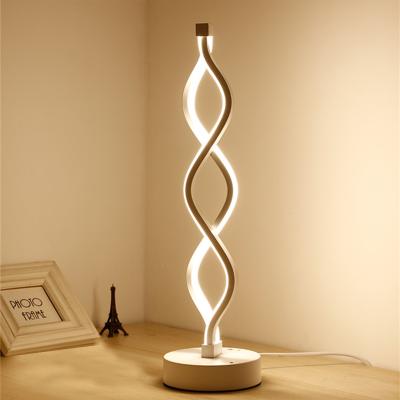 China Bedside Contemporary Modern Creative Spiral Night Led Reading Desk Light Table Lamp for sale