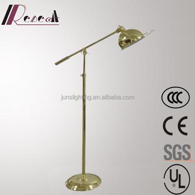 China Guzhen Rebecca Lighting Hotel Antique Brass Traditional Floor Lamp With Swing Arm for sale