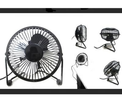 China Metal air cooling personal mini electric 4 inch desk and table fan with USB for sale