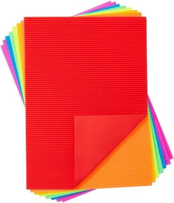 China Durable Factory Colored Corrugated Cardboard Sheets For Crafts Art Projects Diy Signs 8 Bright Colors for sale