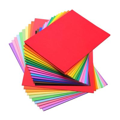 China Recycled Materials Double Sides Color Cardboard 180g 220g A4 A3 School Office Use Thick Craft Card Blank Wood Pulp Colored Paper for sale