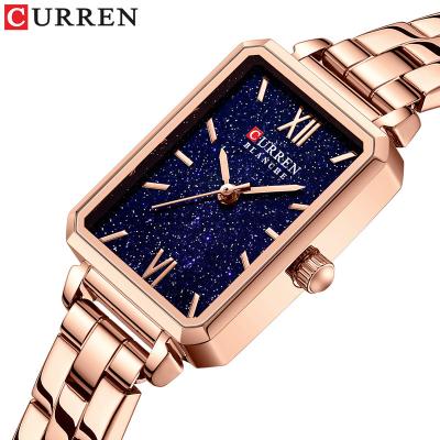 China Curren 9082 Women's Quartz Watch Water Resistant Stainless Steel Casual Stylish Clock Customizable Fashion Rectangle Watch for sale