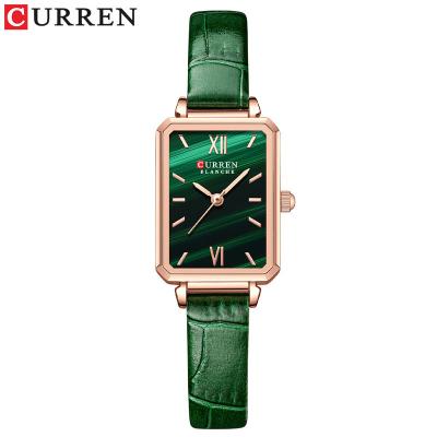 China Curren 9082 Women's Quartz Watch Water Resistant Casual Stylish Leather Strap Clock Customizable Fashion Rectangle Watch for sale