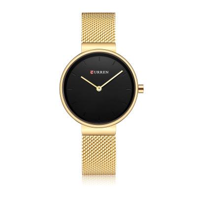 China CURREN 9016 Hot Water Resistant Women's Quartz Selingl Watch Mesh Band Waterproof Ultra Slim Minimalist Business Wristwatch for sale