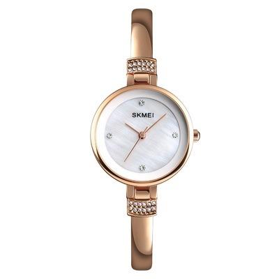 China Women Skmei 1409 Ladies Fashion Dress Watches Mini Dial Stainless Steel Waterproof Lightweight Luxury Minimalist Women Watch for sale