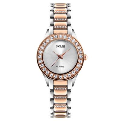 China Skmei 1262 Luxury Fashion Women's Stainless Steel Diamond Ladies Watch Minimalist Women's Casual Quartz Wrist Watch for sale