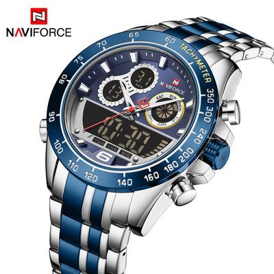 China New Arrival NAVIFORCE 9188 Automatic Date Waterproof Sports Watch Men Digital Quartz Dual Display Watch Multifunctional Wristwatches for sale