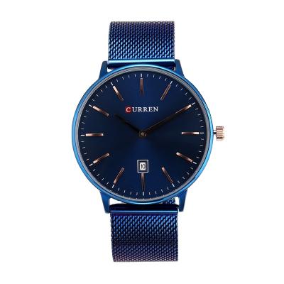 China CURREN 8302 Minimalism Day/Date Design Quartz Luxury Men's Wrist Watch Metal Mesh Strap Watch Date Display Clock for Men for sale