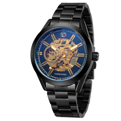 China 2022 Hot Selling Fashion Forsining Stainless Steel Skeleton Wrist Watches Water Resistant Automatic Mechanical Custom Watches Men for sale