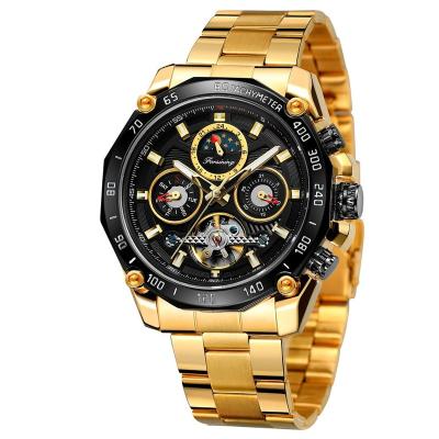 China OEM Luxury Man Stainless Steel Water Resistant New Arrival Mechanical Automatic Mechanical Men's Moon Phase Tourbillon Watch for sale