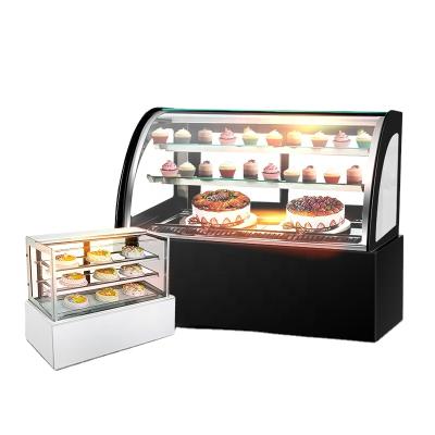 China High Temperature Customized Floor Standing Or Table Top Bakery Cake Display Showcase With Fridge for sale