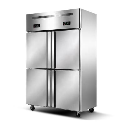 China Double-temperature 4 doors static cooling double temperature refrigerator for restaurant kitchen for sale