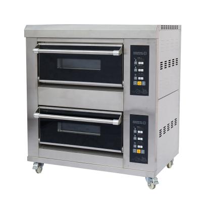 China Commercial Two Deck 2 Trays Pizza Pastry Commercial Catering Bread Toast Electric Baking Oven for sale