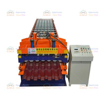 China High Performance Automatic Certified Glazed Tile Roll Forming Machine Steel Tile Making Machinery China Famous Brand 0.3-0.7mm Automatic for sale