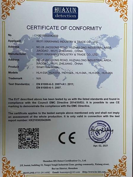 CE - Wuyi Xin Xihang Industry & Trade Co., Ltd.