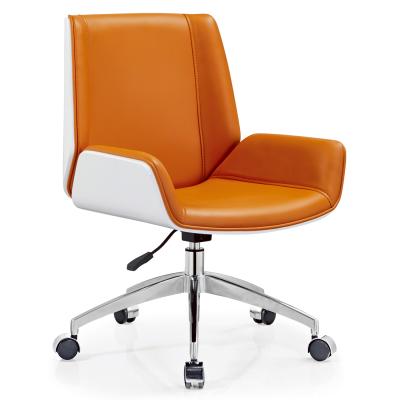 China Modern Luxury Height Adjustable Furniture Ergonomic Office Computer Swivel Leather Office Chairs (Height) for sale