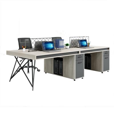 China Convertible Modern Open Workstation Computer Desk Computer Desk Four Person Screen Card for sale