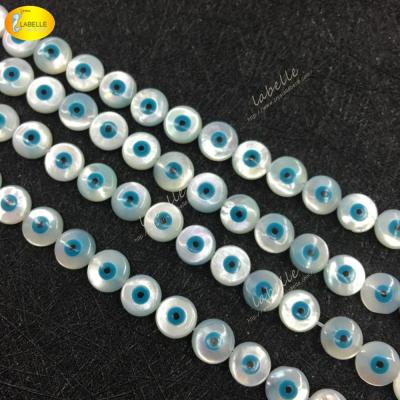 China 100% natural color as per picture 6mm Turkish Eye Shell Beads Round Pearly Shell Beads BROOM Eye Bead for sale