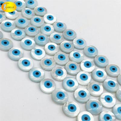 China 100% natural color as per photo Shell Devil Eye Beads Natural Shell Eye Beads Wholesale Seashell pearl eye beads for sale