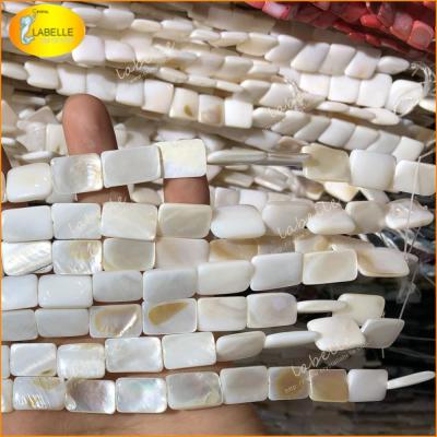 China 100% Natural Color As Per Photo White BROOM Pearl Square Pearl Shell Square Beads Strand White for sale