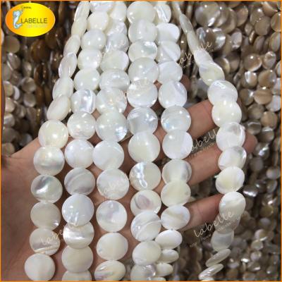 China 100% Natural Color As Per Photo Natural Flat Round Pearl Shell Beads White Shell Disc Pearl Shell Coin for sale