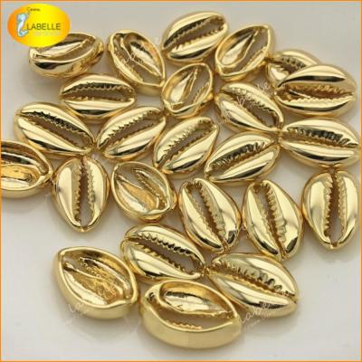 China 100% Natural Color As Pictured Metallic Cowrie Shell Beads Seashell Beads Choker Jewelry Making Beads for sale