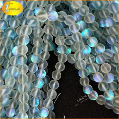 China Iridescent Holographic Iridescent Aurora Borealis Beads 10mm Beads Wholesale Matte White Aurora Crystal Beads 6mm 8mm for sale