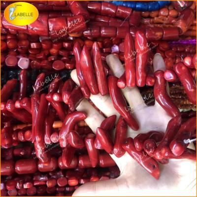 China Natural 100% Coral Nugget Beads Natural Red Color For Coral Jewelry Suppliers for sale