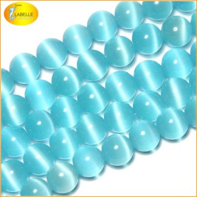 China 100% Natural Color 8mm Cat Eye Loose Beads Natural Gemstone Loose Beads for sale