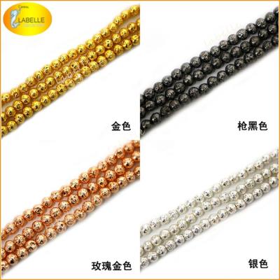 China As per photo gold Lava Gemstone Loose Beads 4mm 6mm 8mm for jewelry making for sale