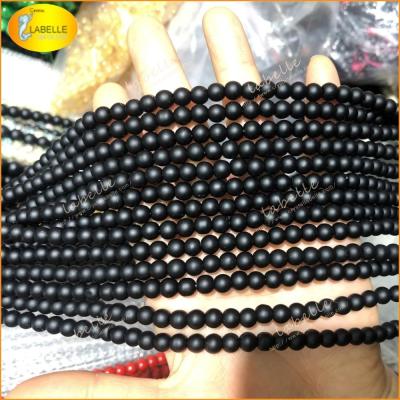 China 100% Natural Color Black Onyx Faceted Small Rounds 2mm 3mm 4mm Gemstone Spacer Beads for sale