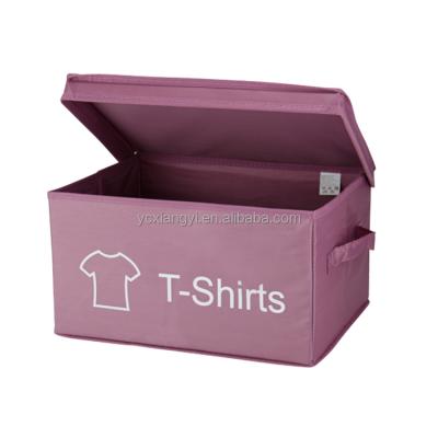 China Promotion Viable Home Organization Collapsible Fabric Storage Box Trash Can With Lid for sale