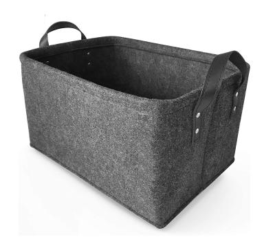 China Collapsible Felt Boxes Containers Collapsible Organizer Cloth Basket Toys Clothes Viable Magazine Towels Felt Storage Bins for sale