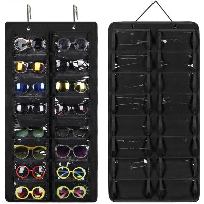 China OEM Viable High Quality Felt Slots Wall Hanging Pocket Glasses Organizer Display Case Sunglasses Holder Organizer for sale