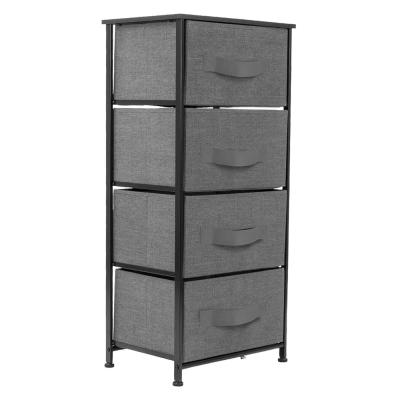 China Viable Furniture Dresser Tower Pull Storage Rolling Cart Organizer Wood Top Durable Woven Steel Frame for sale