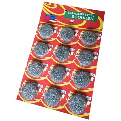 China 12pcs viable per card competitive price cocina d'esponja stainless steel spiral scourer for sale