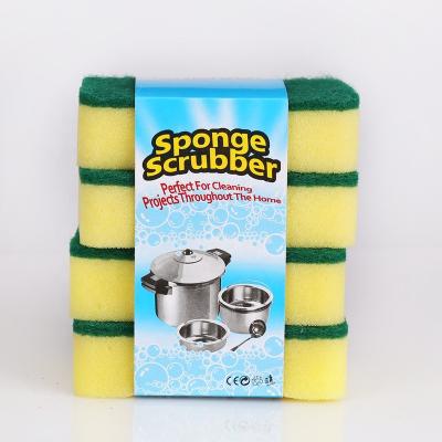 China Card 4pcs/set Sustainable Abrasive Package Kitchen Cleaning Sponge for sale