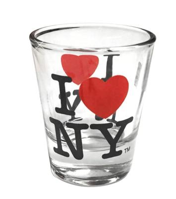 China Sustainable Wholesale Ceramic Coffee Mug Cup Shot Glass With I Love New York Souvenirs Pattern Printing Mugs From China for sale