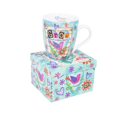 China Viable Wholesale Cute Animal Bird Pattern Ceramic Coffee Mugs With Gift Box Easter Holiday Ceramic Coffee Mugs for sale